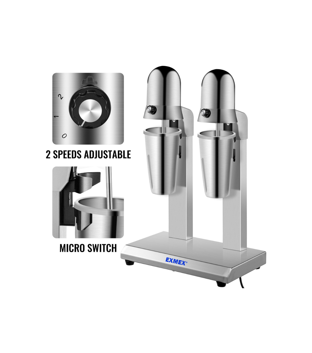 Chocomilera Doble Exmex Premier 560w 36000rpm Acero Inoxidable